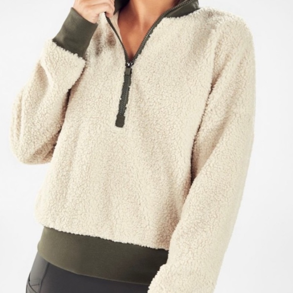 Fabletics Fleece Quarter Zip Pullover Sweatshirt